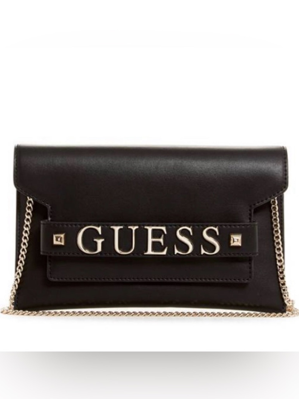 GUESS Black Logo Chain Crossbody Felix Clutch/Bag